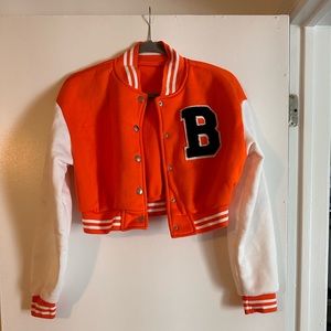 Cropped varsity jacket